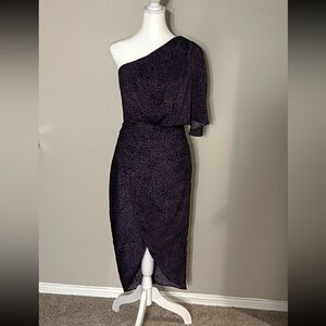 Vici One-Shoulder Purple Leopard Print Dress